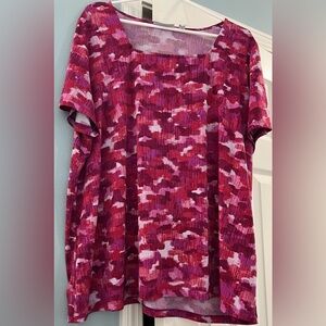 Susan Graver Pink Camo Tunic 2X - Perfect for Spring!